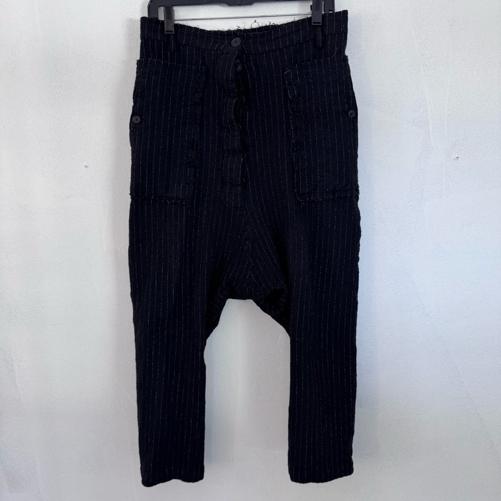 Rundholz Textured Wool Drop Crotch Button Front Pants size Small